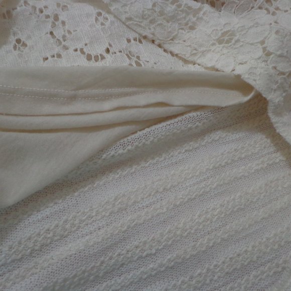 FIRM NWT Anthropologie one september Laceveiled Pullover XS Ivory 3/4 Sleeves - Picture 11 of 16